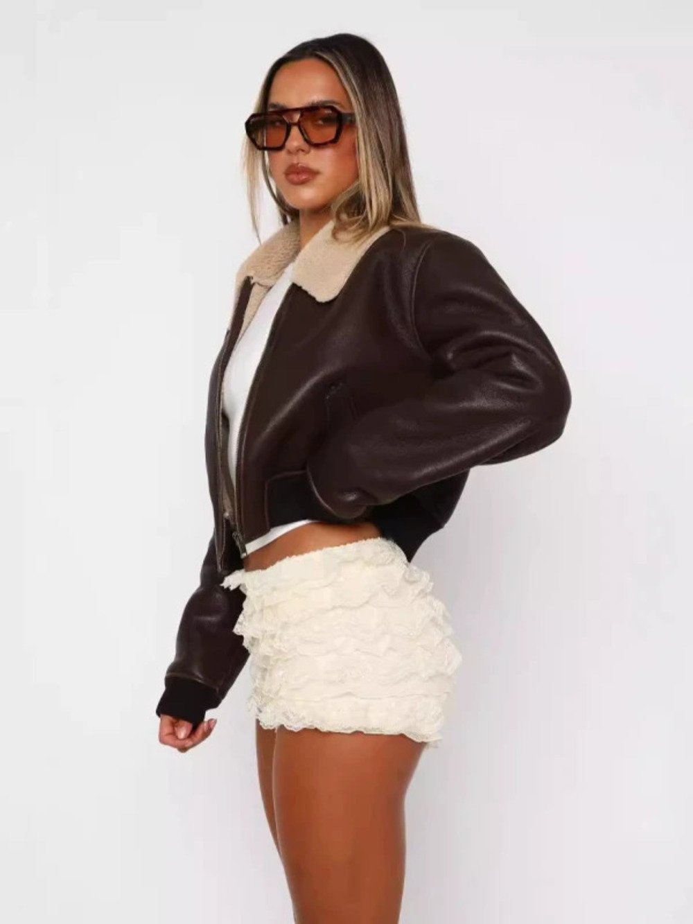 H&M Sexy Multi Layer Lace Trim Shorts